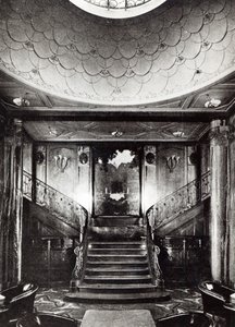 The 1st Class Smoking Room of the Ocean Liner Paris, c.1925